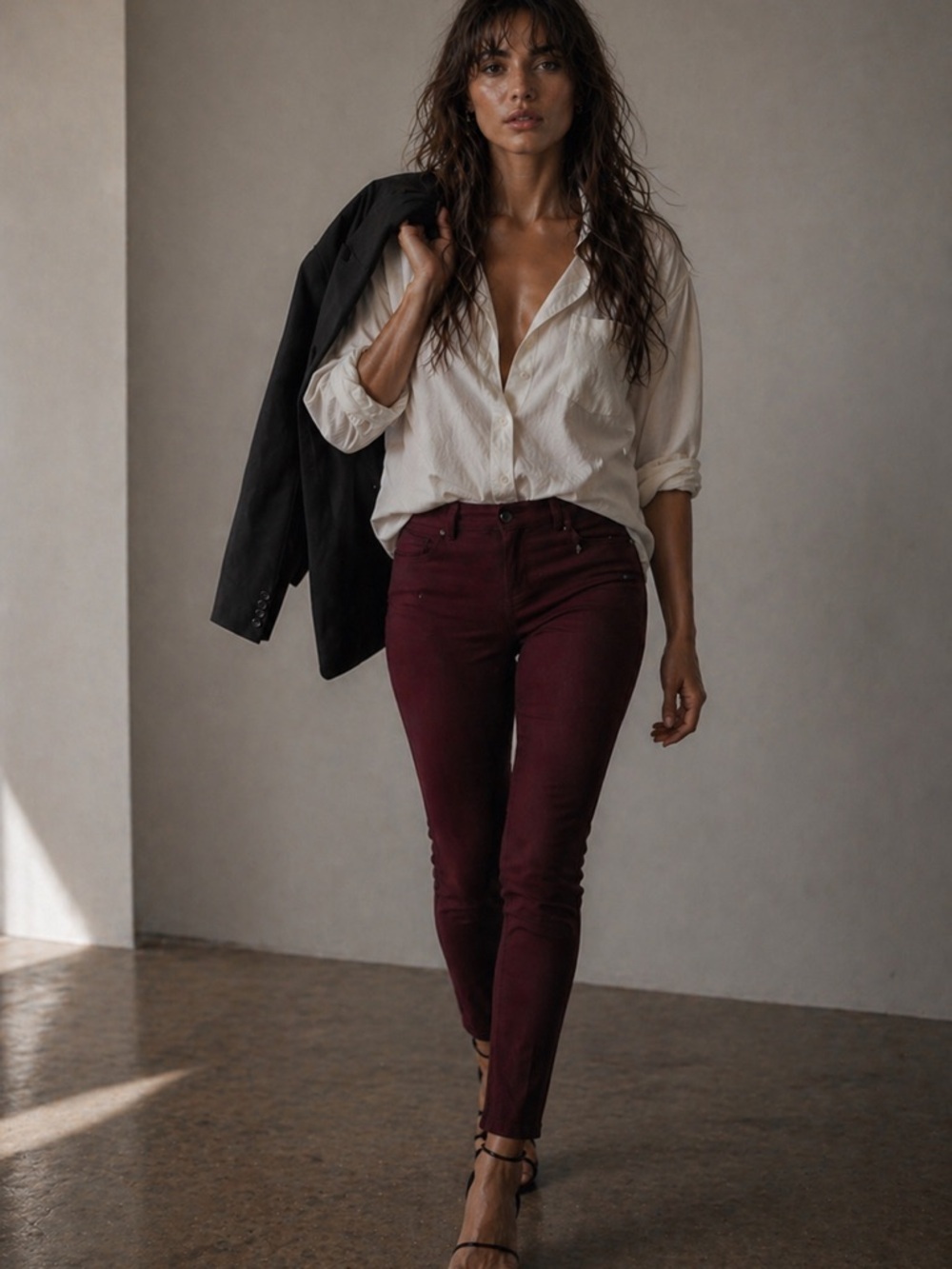 PATRIZIA PEPE Fitted Pants in Plum